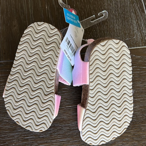Carters rainbow pastel sandals with Velcro straps. Baby girl size 5 nwt - Picture 2 of 2